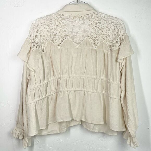 Jen’s Pirate Booty Natural Kiedis Peasant Boho Long Sleeve Top Small New - Picture 5 of 7